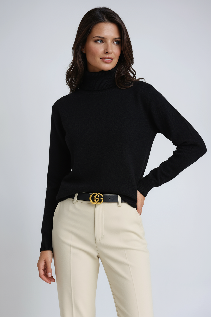 Mave Pull Col Roulé Femme – Pull Tricoté Doux à Col Haut et Coupe Intemporelle