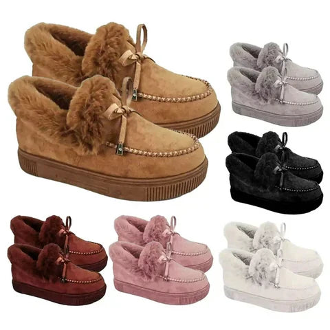 Esther Chaussons de Invierno para Mujer – Suave Tacto de Ante con Forro Caliente de Piel Sintética y Suela Antideslizante
