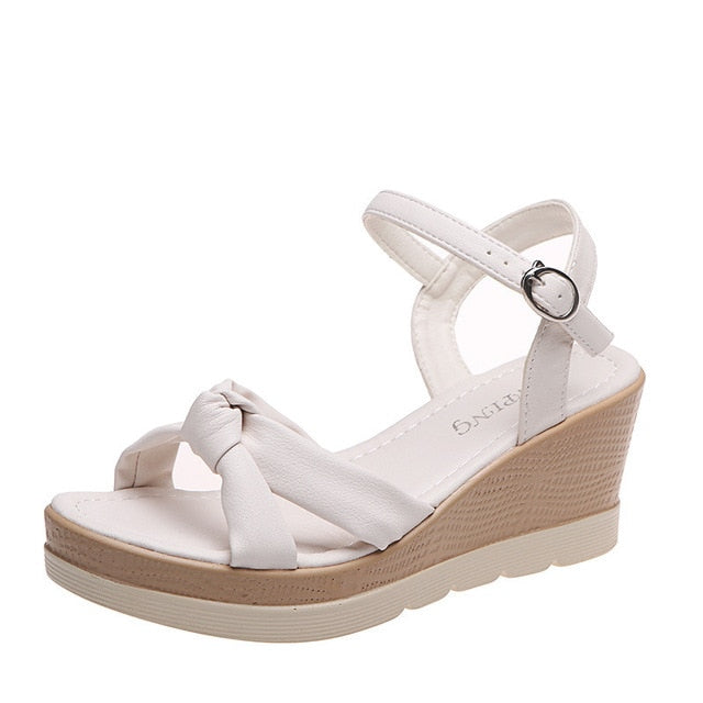 Matilda Wedge Sandals Women – Elegant Cross-Strap Sandals & Comfortable Heel