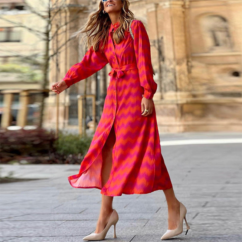 Jasmin Robe Femme – Vestido elegante con estampado simétrico y corte cómodo para todas las estaciones