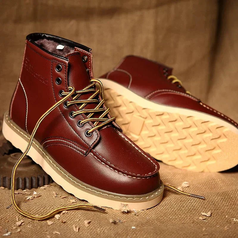 Sandro Bottes d’Hiver en Cuir pour Homme – Hoch geschnittene Retro-Schnürstiefel mit Premium-Schnitt