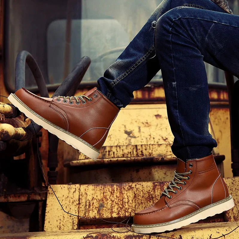 Sandro Bottes d’Hiver en Cuir pour Homme – Hoch geschnittene Retro-Schnürstiefel mit Premium-Schnitt