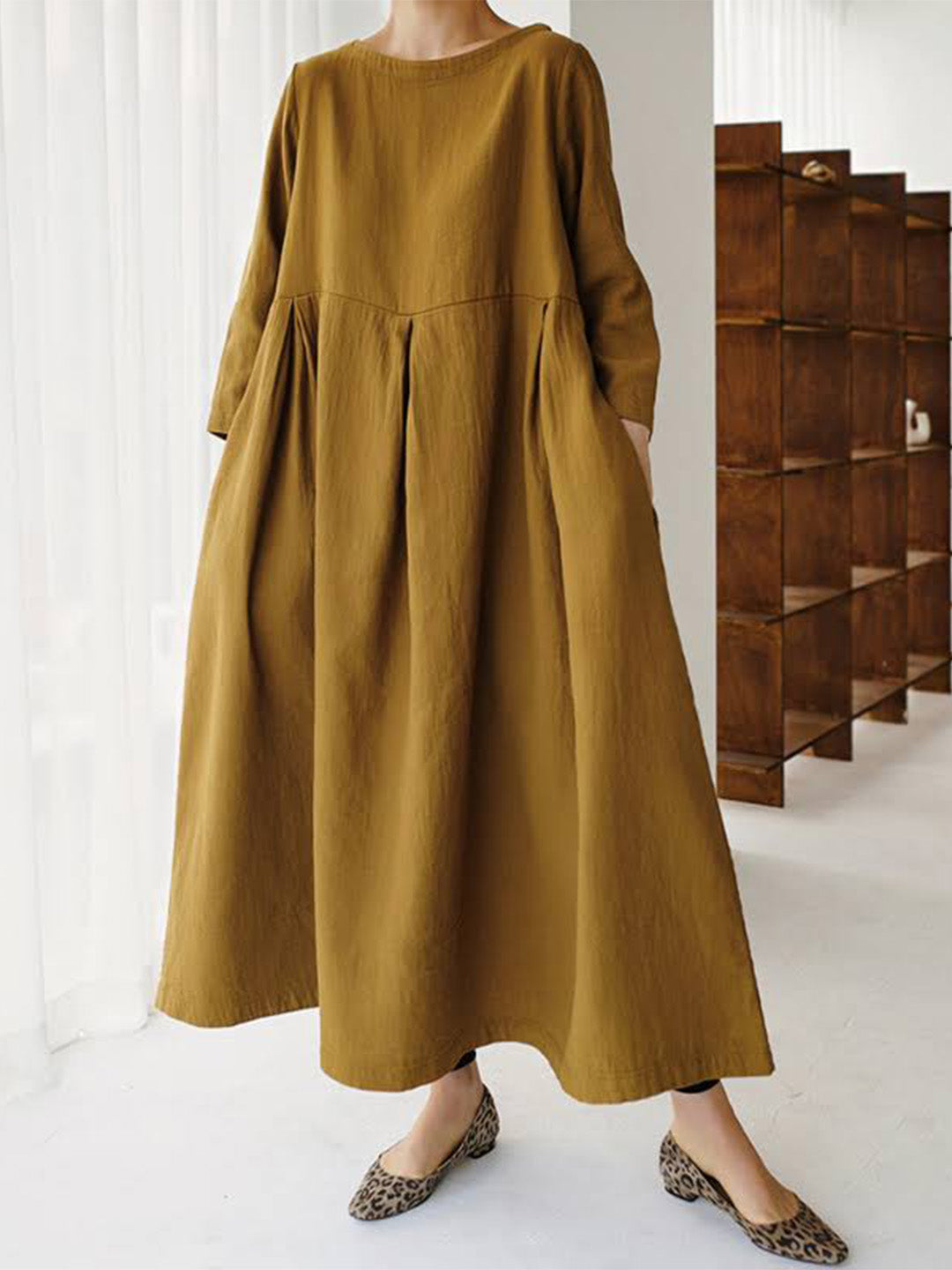 Cielo Robe Longue Femme – Lino Ligero, Confort Natural & Estilo Minimalista Elegante