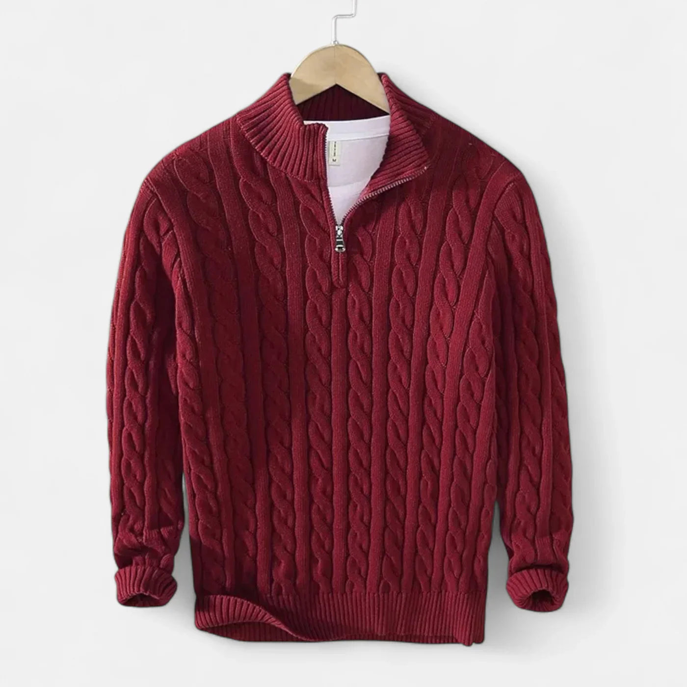 Cove Pull Col Roulé Zippé Bărbați – Tricot Gros Ripă & Croială Lejeră Elegantă