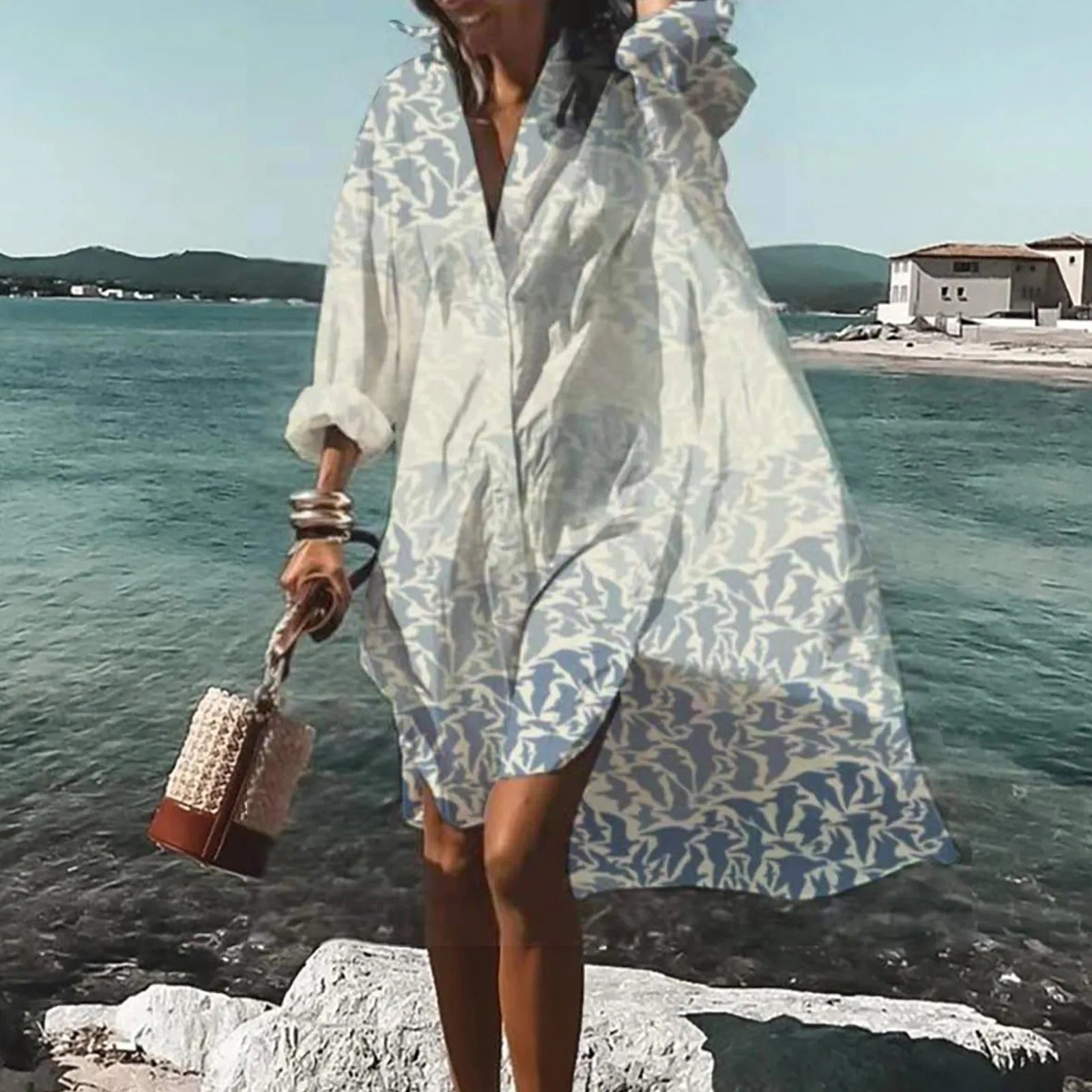 Florence Robe Chemise Femme – Robe Décontractée en Lin Léger avec Coupe Droite & Style Estivalce - Robe chemise en lin décontractée
