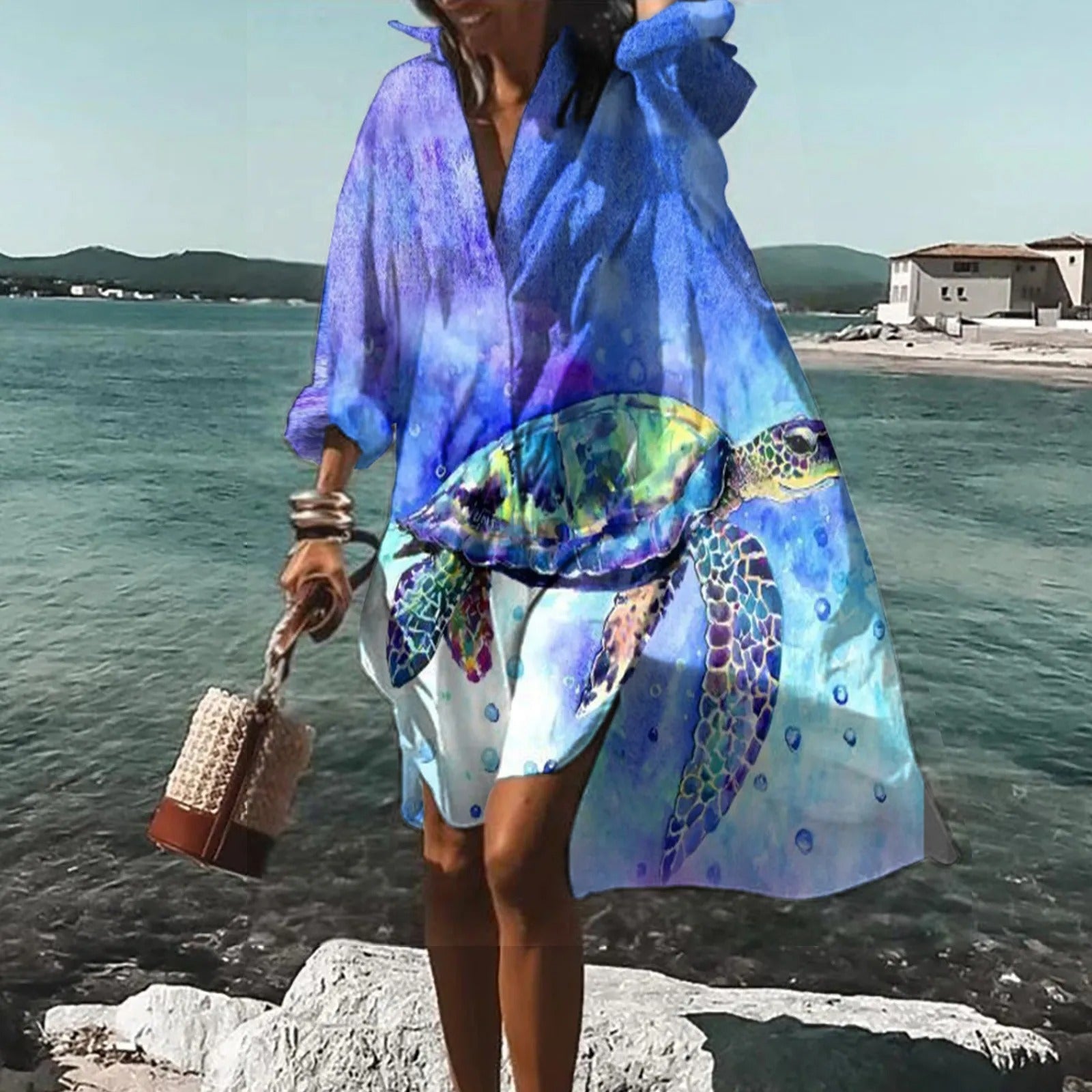 Florence Robe Chemise Femme – Robe Décontractée en Lin Léger avec Coupe Droite & Style Estivalce - Robe chemise en lin décontractée