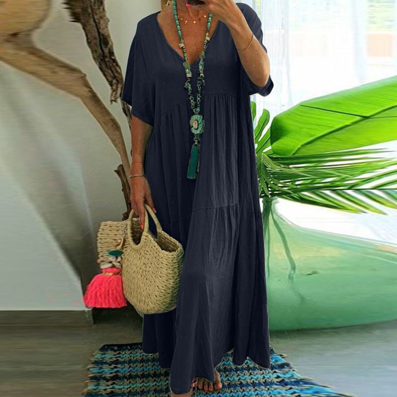 Saylor Long Summer Dress Women – Loose Bohemian Maxi Dress Casual Style for Holidays & Leisure