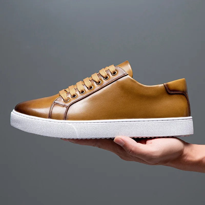 David Baskets en Cuir pour Homme – Baskets Élégantes en Cuir Véritable avec Semelle Confortable & Design Intemporel