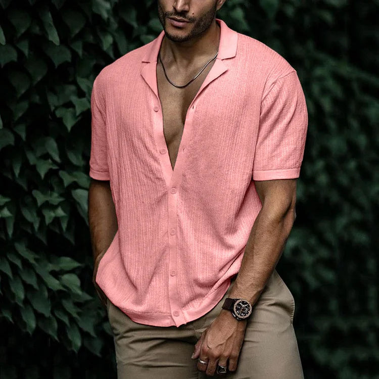 Leandro Chemise Homme Été – Chemise en Lin Respirante à Coupe Flatteuse pour Look Décontracté