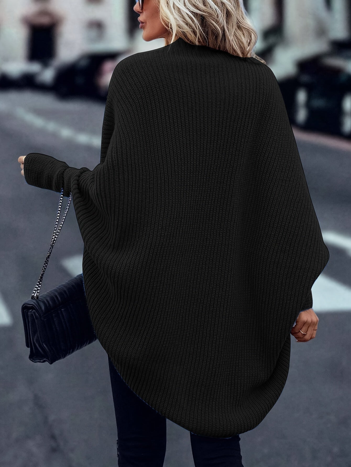 Madison Cardigan Tricoté Oversize para Mujer – Capa Invernal Suave con Corte Informal y Apertura en la Parte Delantera