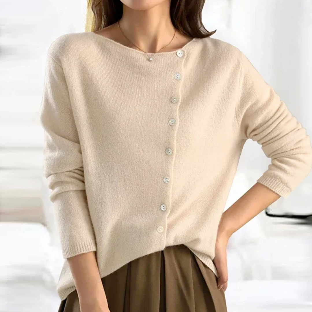Heather Cardigan Dames – Elegante Gilet van Zachte Wol met Stijlvolle Zijkantsluiting