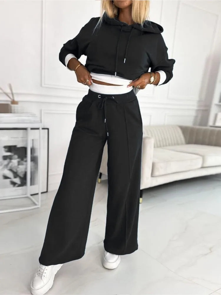 Aurora Ensemble Femme 2 Pièces – Tenue Décontractée à Coupe Ample avec Haut & Pantalon Assortis