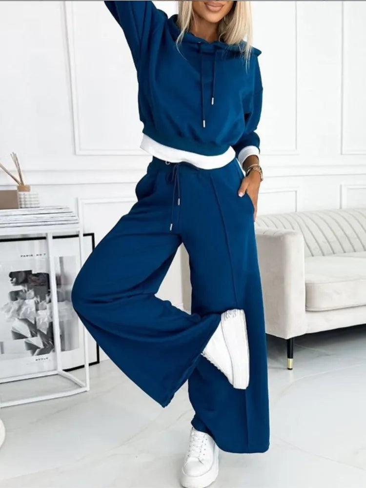 Aurora Ensemble Femme 2 Pièces – Tenue Décontractée à Coupe Ample avec Haut & Pantalon Assortis