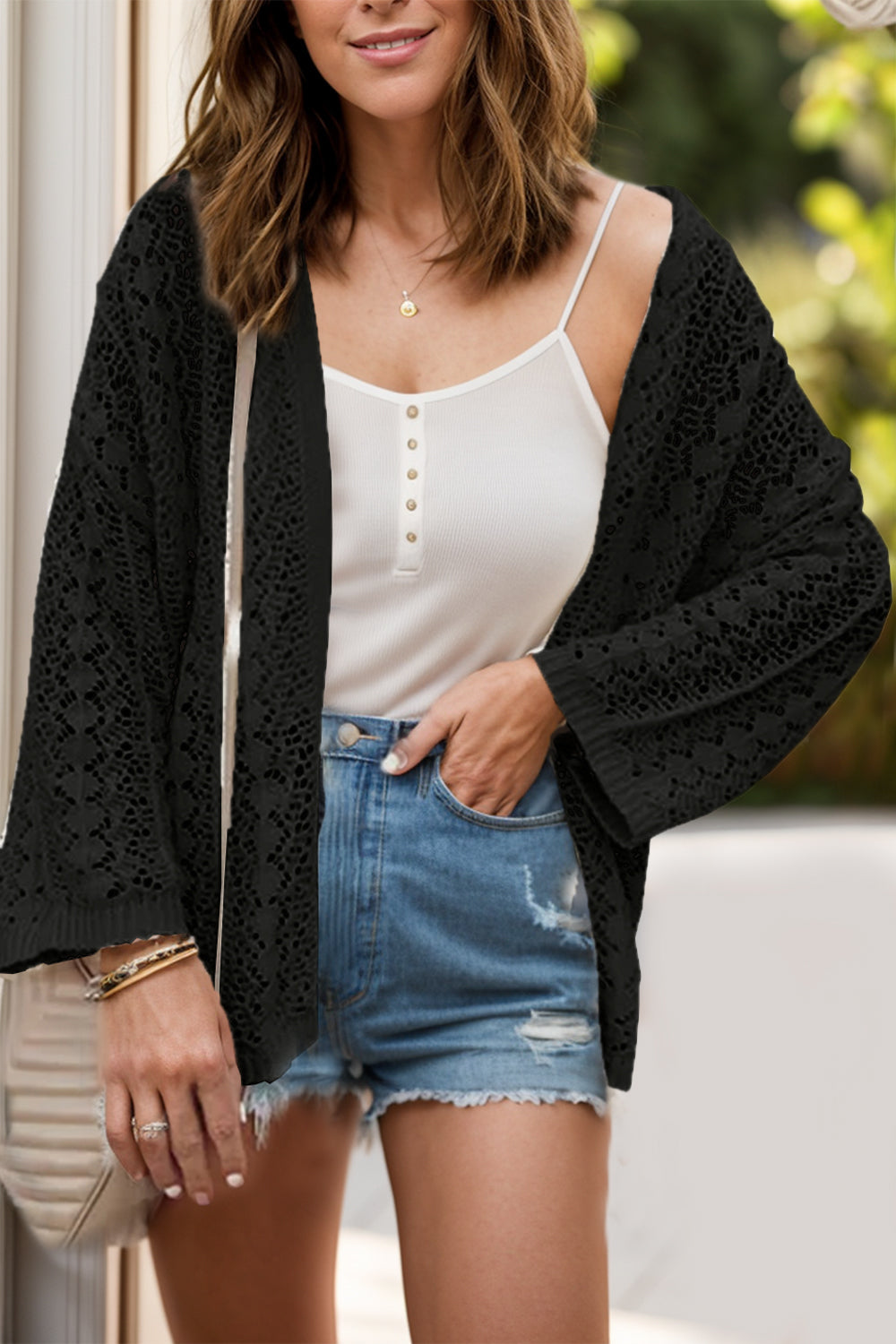 Sienna Dames Gilet in Haakwerk – Licht Ajouré Vest in Boho Stijl en Zomerse Snit