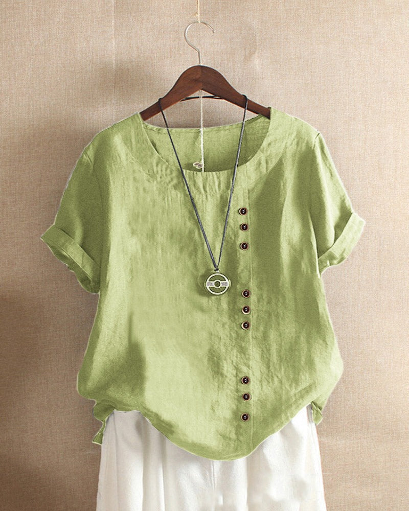 Bluza Lena Femme – Bluză ușoară din in cu nasturi și aspect natural