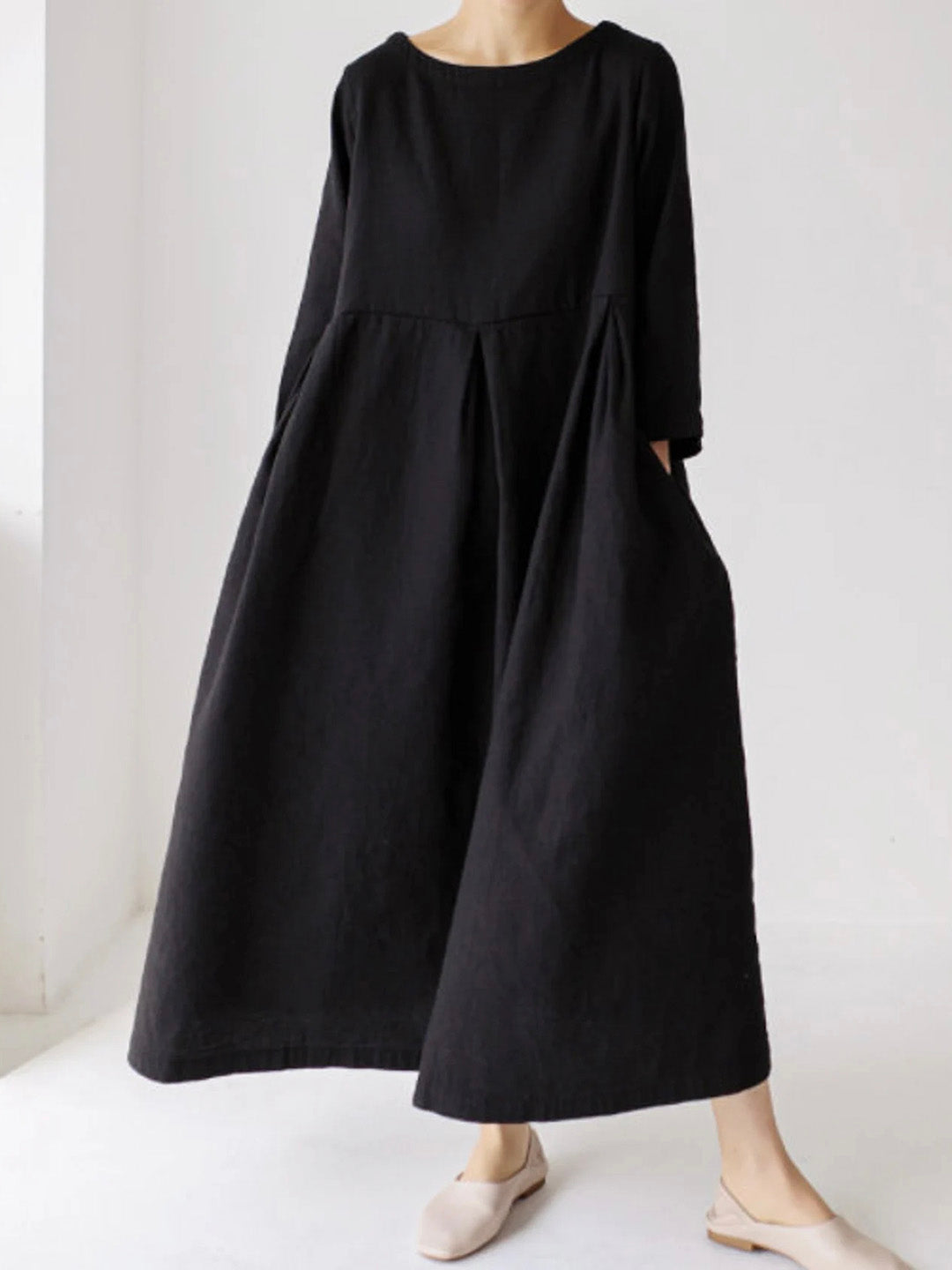 Cielo Robe Longue Femme – Lino Ligero, Confort Natural & Estilo Minimalista Elegante