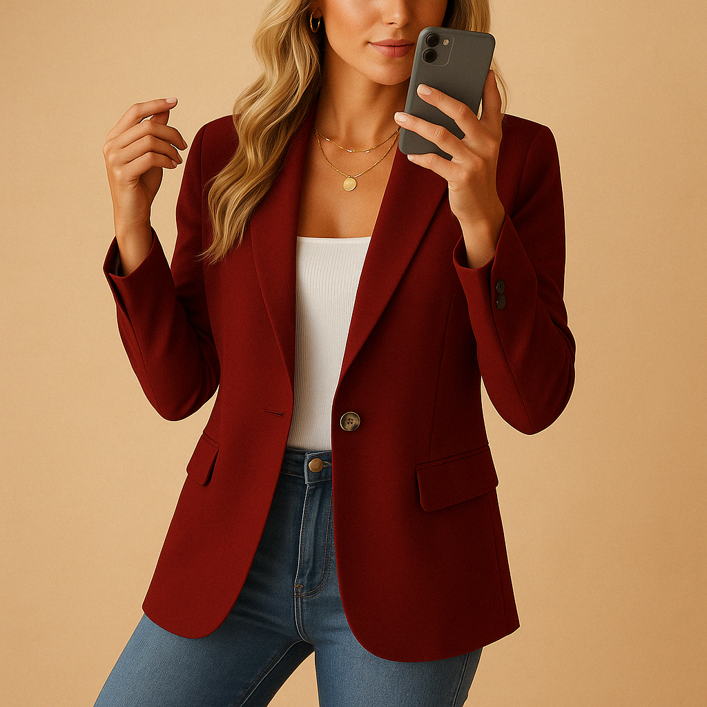 Kelly Blazer Femme Cintré – Veste Élégante avec Tissu Stretch & Coupe Structurée Pour Look Chic