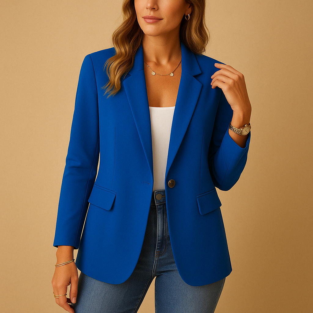 Kelly Blazer Femme Cintré – Veste Élégante avec Tissu Stretch & Coupe Structurée Pour Look Chic