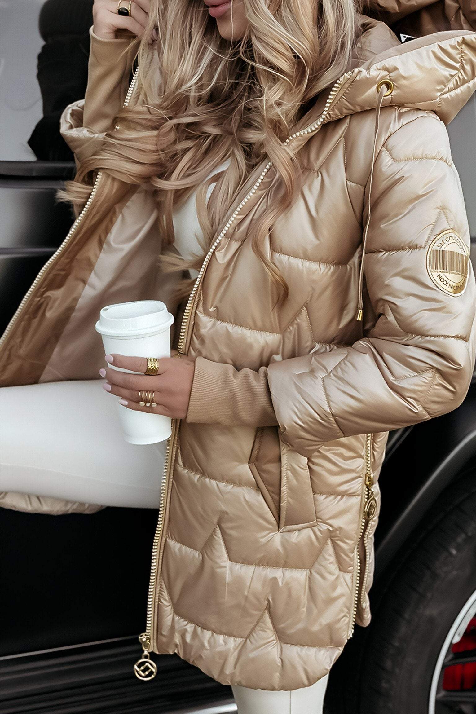 Kimberly Manteau d’Automne à Capuche pour Femme – Veste Chaude en Mélange de Coton avec Coupe Douce & Design Intemporel