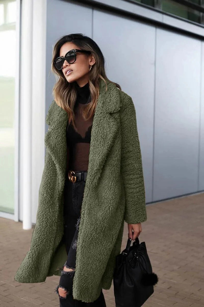 Cappotto Teddy da donna Amoura: giacca invernale oversize morbida con texture morbida e vestibilità comoda
