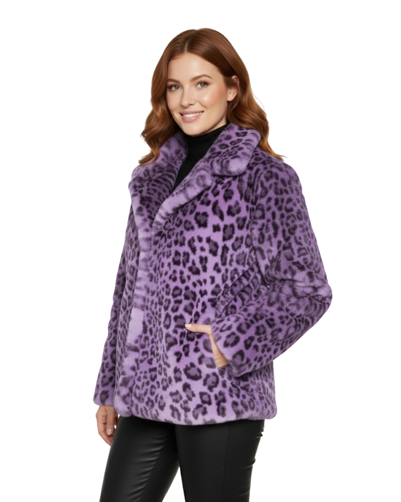 Iris Manteau Femme en Fausse Fourrure – Imprimé Léopard, Chaud & Style Audacieux