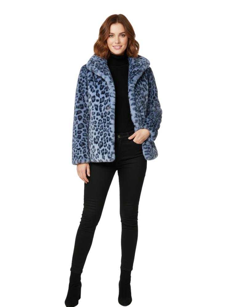 Iris Manteau Femme en Fausse Fourrure – Imprimé Léopard, Chaud & Style Audacieux