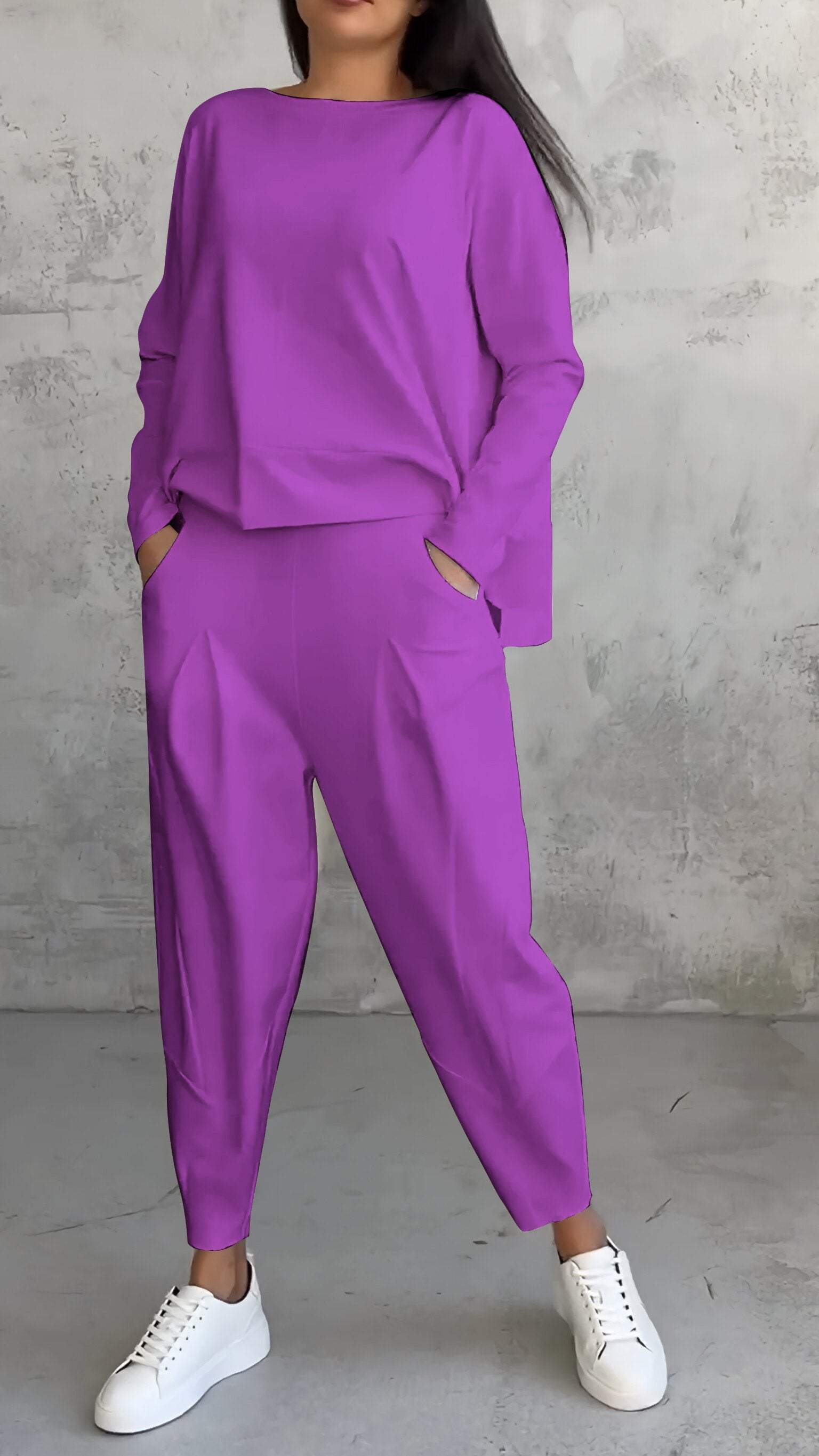 Emilie női szett – Kényelmes és elegáns, modern stílusú, kerek nyakú spandex ruha
