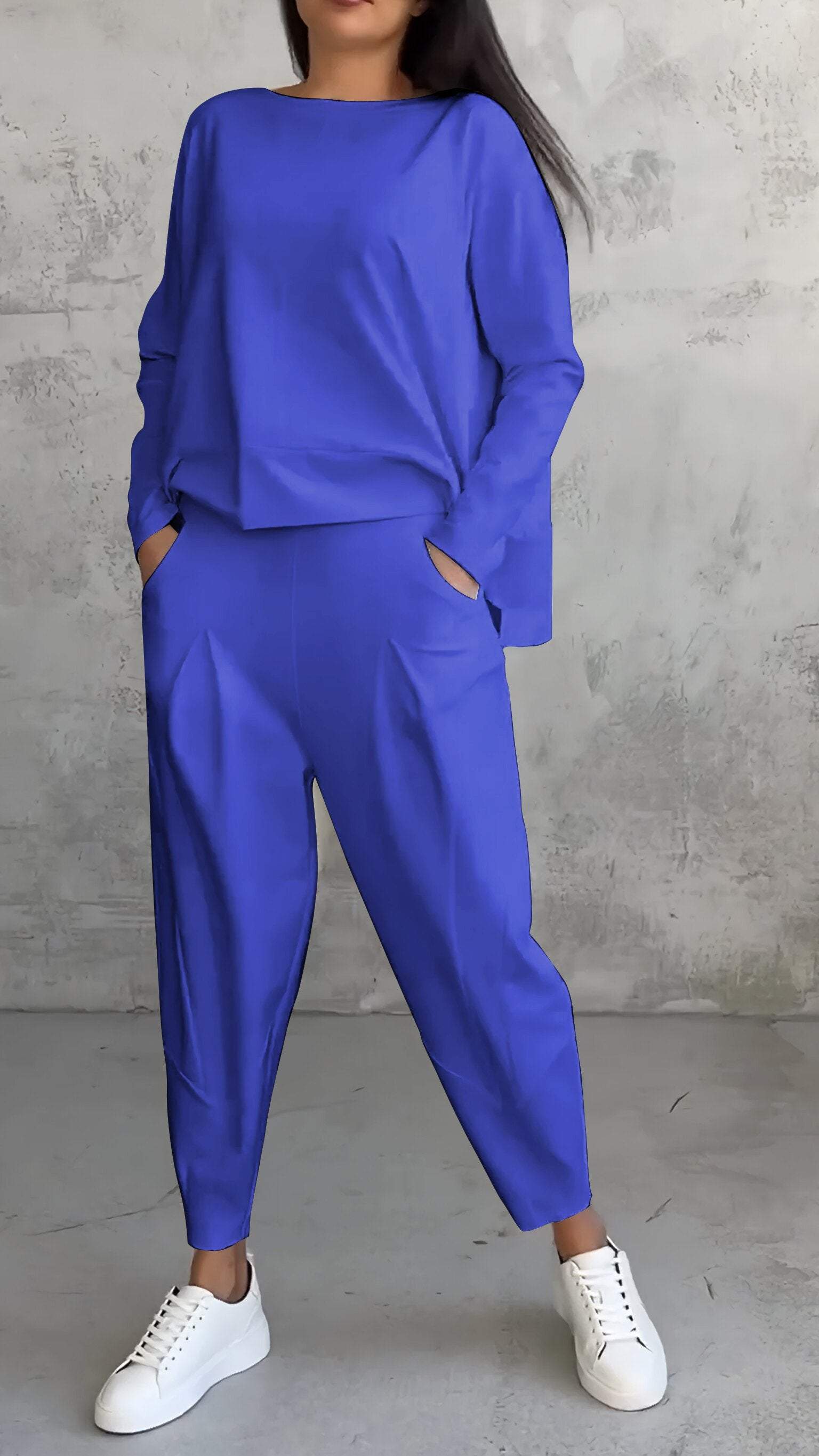 Emilie női szett – Kényelmes és elegáns, modern stílusú, kerek nyakú spandex ruha