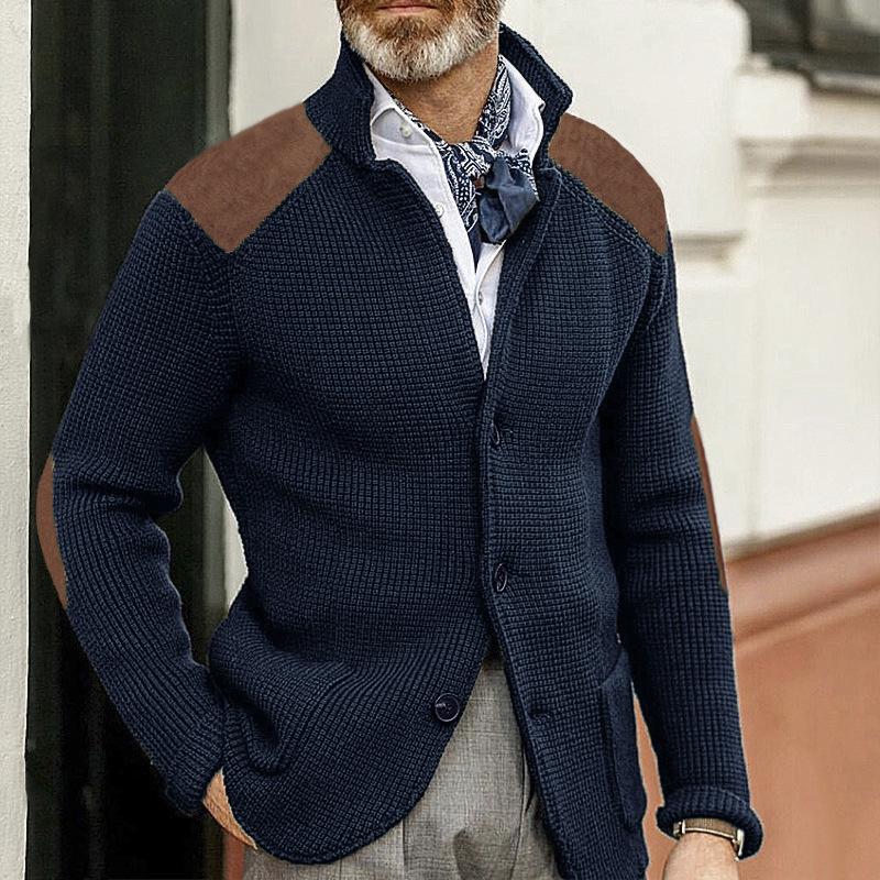 Edward Blazer Férfi Vintage – Elegáns Álló Gallér, Hosszú Ujjú & Időtlen Stílus
