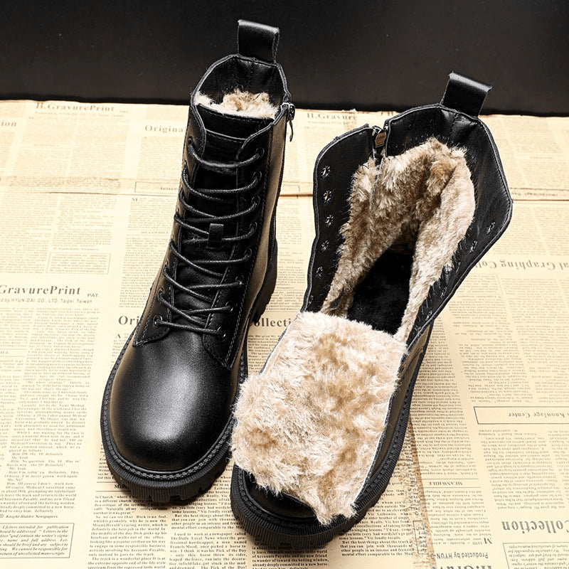 Lola Dames Winterlaarzen – Luxe Zwarte, Antislip, Warm en met Elegant Brits Design