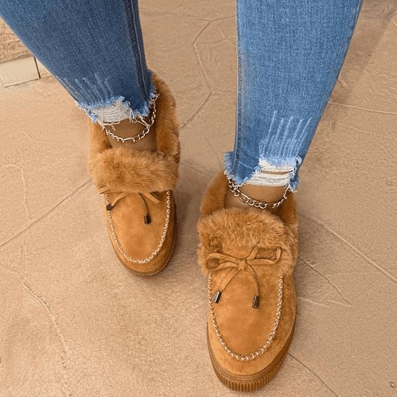 Esther Chaussons de Invierno para Mujer – Suave Tacto de Ante con Forro Caliente de Piel Sintética y Suela Antideslizante