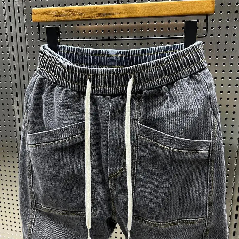 Jiro Παντελόνι Jogger Stretch για Άνδρες – Μοντέρνα casual κοπή με εφέ τζιν και ελαστική μέση