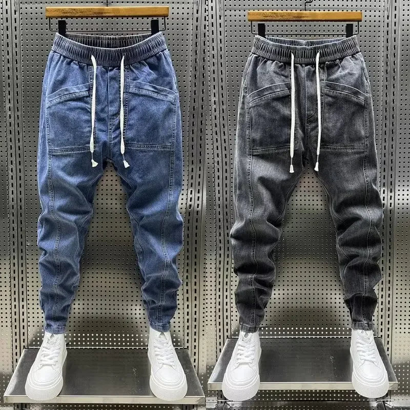 Jiro Παντελόνι Jogger Stretch για Άνδρες – Μοντέρνα casual κοπή με εφέ τζιν και ελαστική μέση