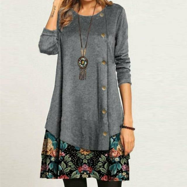 Vestido Vintage Feminino Nellie – Vestido Elegante com Dupla Camada, Estilo Clássico e Corte Confortável