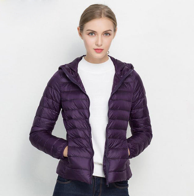 Piumino leggero da donna autunnale - Giacca di mezza stagione con cappuccio e comfort quotidiano