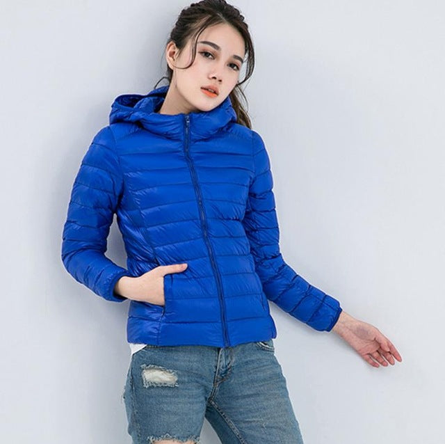 Piumino leggero da donna autunnale - Giacca di mezza stagione con cappuccio e comfort quotidiano