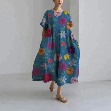 Abito da donna Zara: elegante stampa floreale, traspirante e confortevole, vestibilità comoda