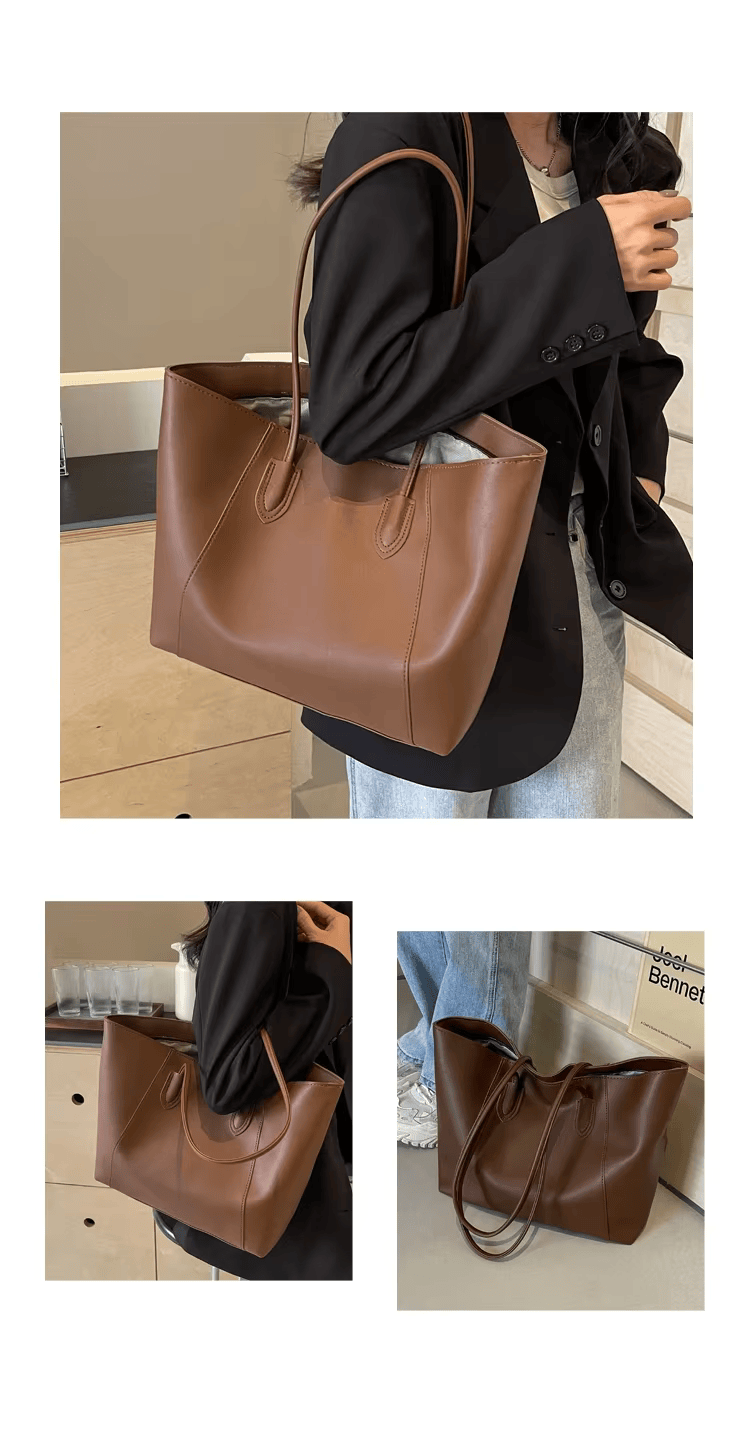 Jivika Saco de Mão Mulher – Grande Bolsa de Mão em Pele Sintética com Compartimento Espaçoso e Bolsos Interiores
