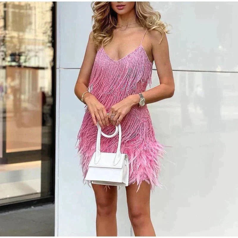 Samantha Robe de Cocktail Femme – Robe Ajustée à Paillettes avec Coupe Élégante pour Occasions Festives