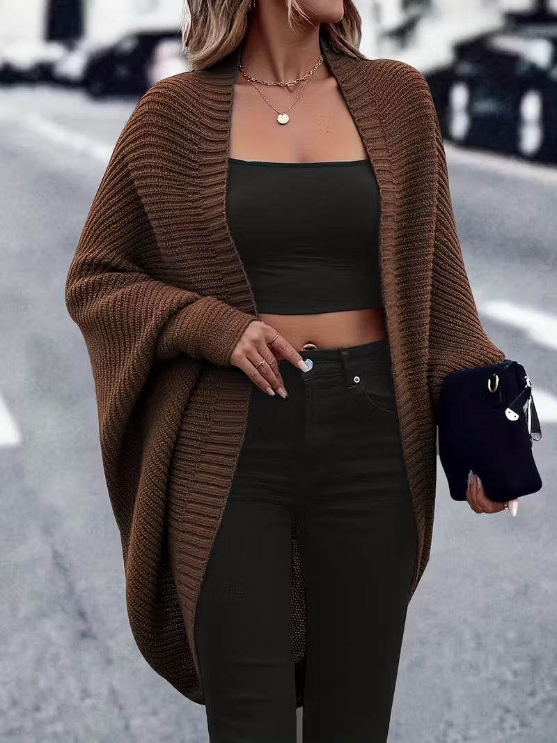 Madison Cardigan Tricoté Oversize para Mujer – Capa Invernal Suave con Corte Informal y Apertura en la Parte Delantera