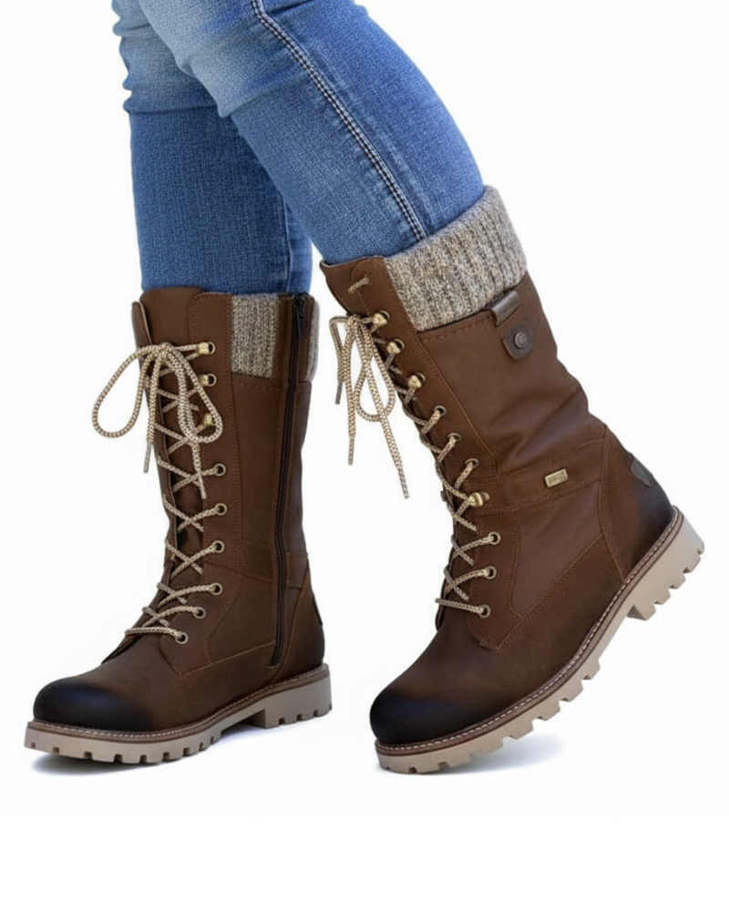 Gretta Bottes d’Hiver Femme – Bottes Imperméables Chaudes Antidérapantes avec Lacets