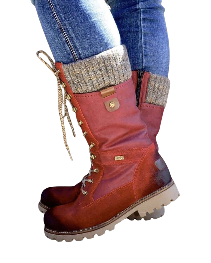Gretta Bottes d’Hiver Femme – Bottes Imperméables Chaudes Antidérapantes avec Lacets