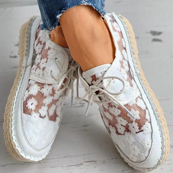 Stephanie Chaussures Femme – Mocassins Confortables avec Broderie Florale & Semelle Robuste
