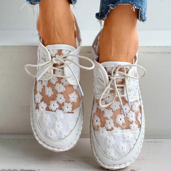 Stephanie Chaussures Femme – Mocassins Confortables avec Broderie Florale & Semelle Robuste