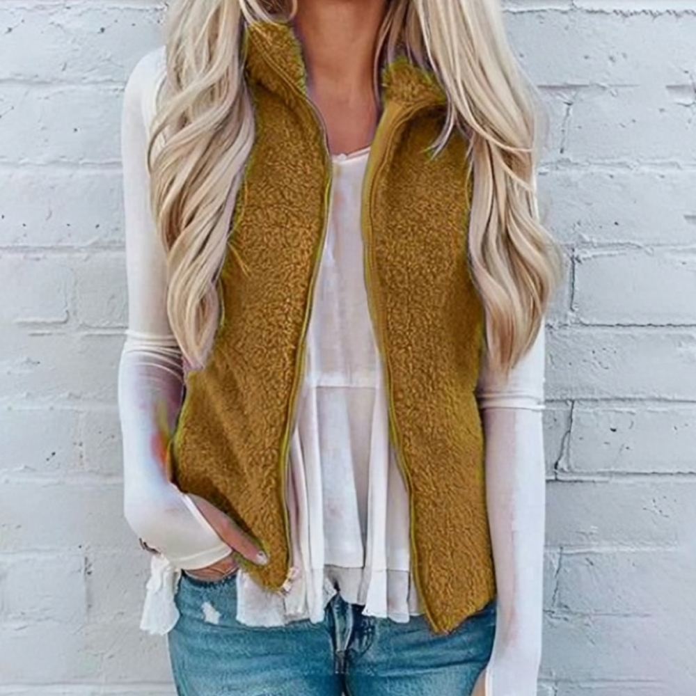 Tessia Gilet Zippé en Polaire Femme – Couche Légère et Douce avec Coupe Chaude et Confortable