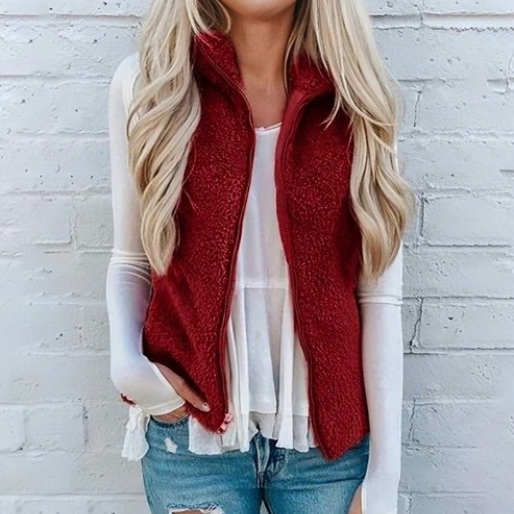 Tessia Gilet Zippé en Polaire Femme – Couche Légère et Douce avec Coupe Chaude et Confortable