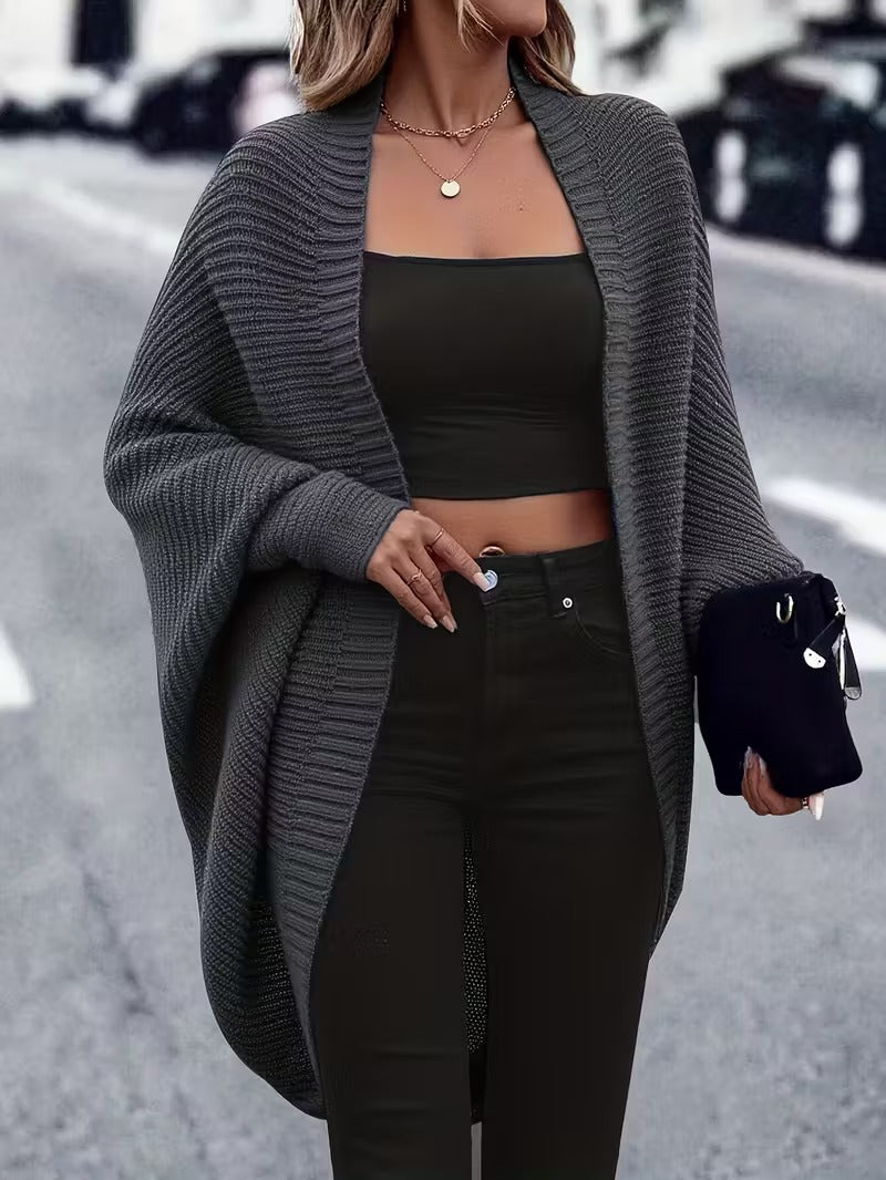 Madison Cardigan Tricoté Oversize para Mujer – Capa Invernal Suave con Corte Informal y Apertura en la Parte Delantera