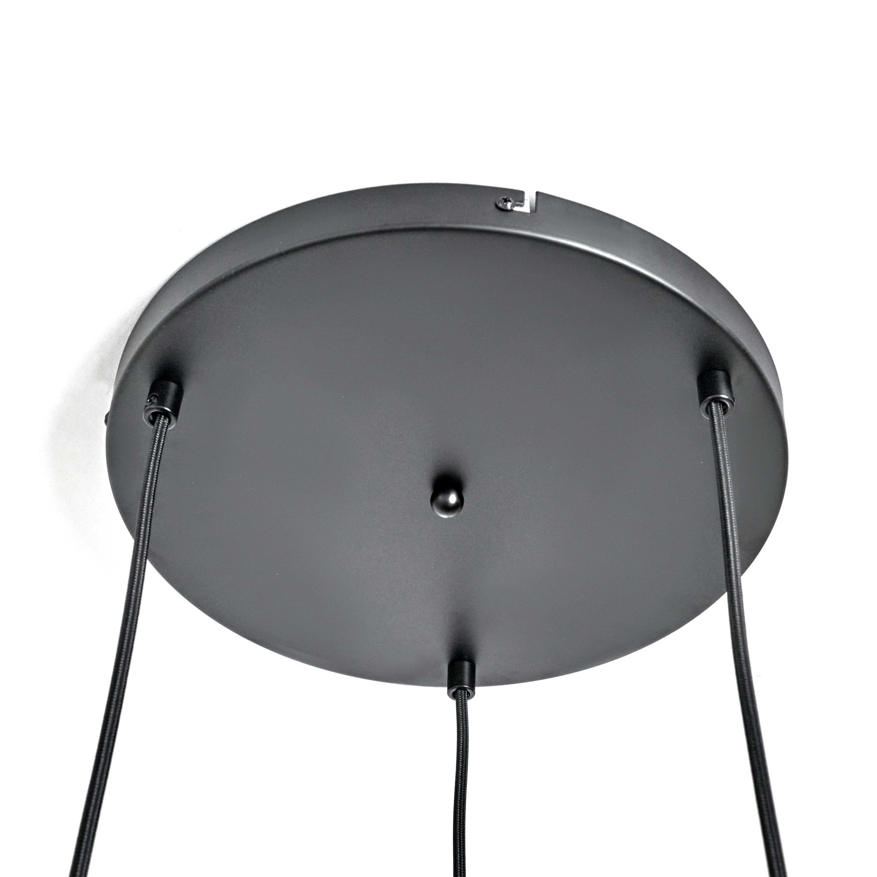 Lampa wisząca 3-punktowa z kulami, szkło czarne przydymione, styl industrialny, do salonu lub jadalni, LED