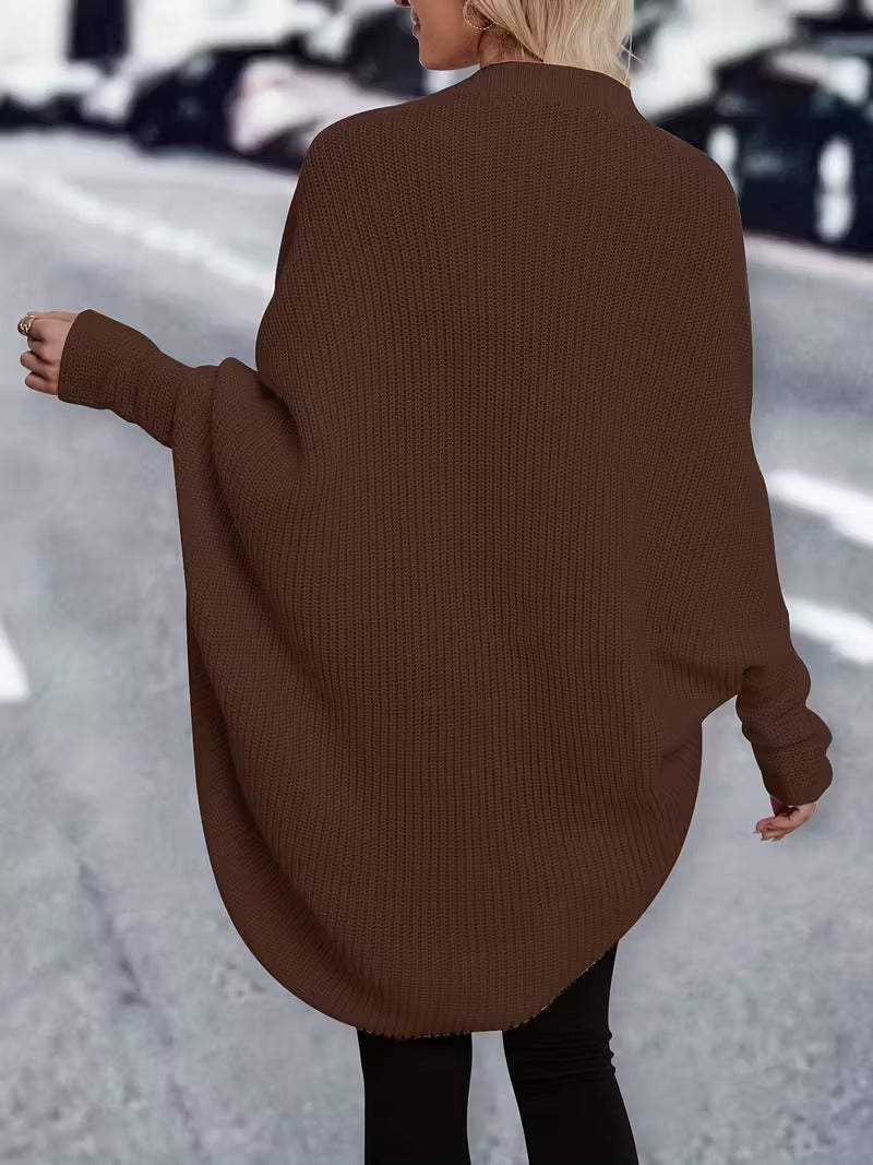 Madison Cardigan Tricoté Oversize para Mujer – Capa Invernal Suave con Corte Informal y Apertura en la Parte Delantera