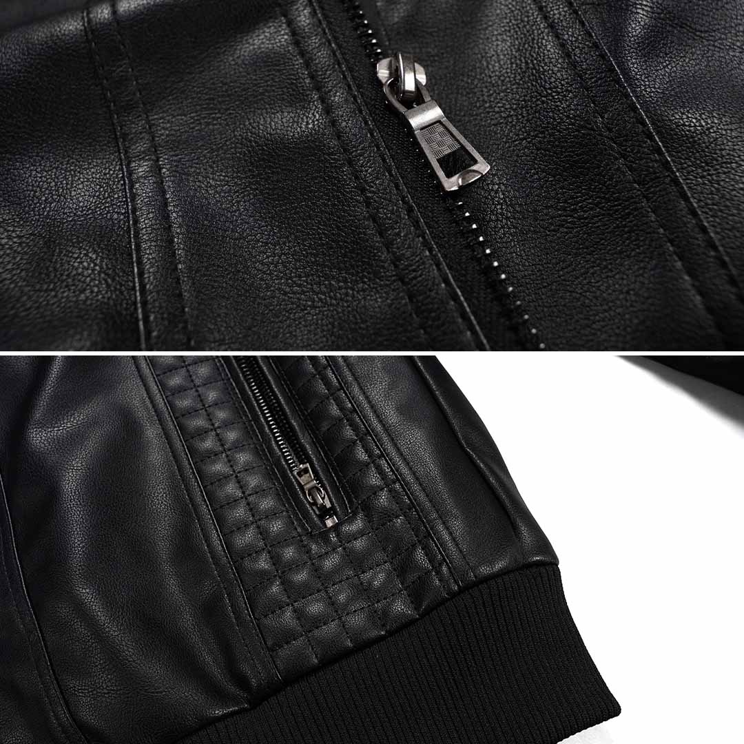 Jace Veste Herre i Læder – Retro Motorcykelstil med Hætte & Lynlås Lukning